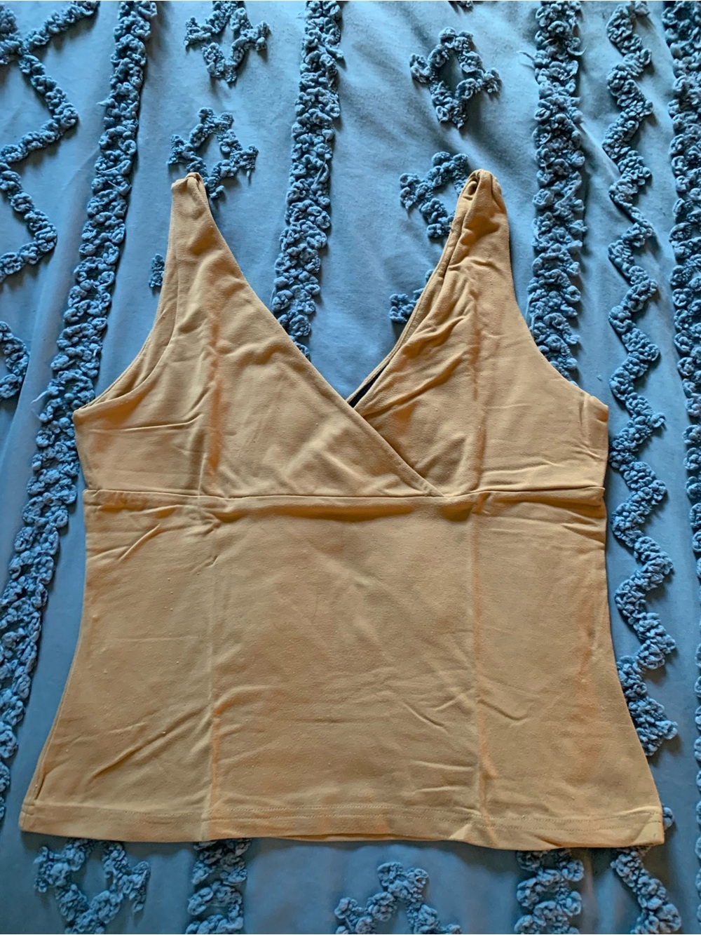 Express Mustard Yellow V-Neck Wrap Tank Top
